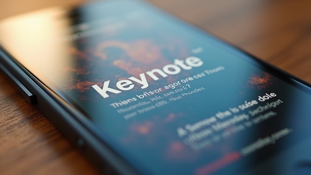 czysty i intuicyjny interfejs keynote na iPhone'a
