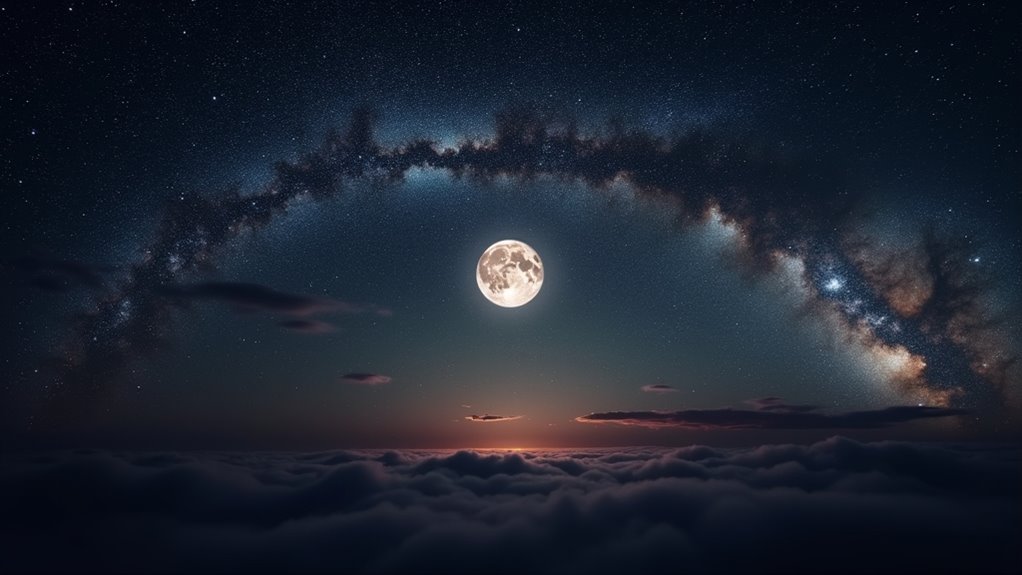 nocna fotografia gwiazdy i księżyc